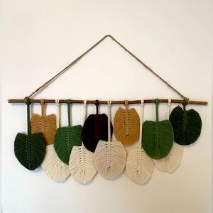 Handcrafted Macrame Leaf Boho Wall Hanging